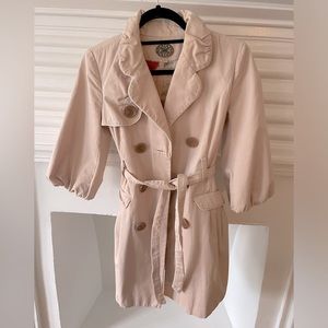 Anthropologie Trench Coat, Dusty Pink, Size 0
